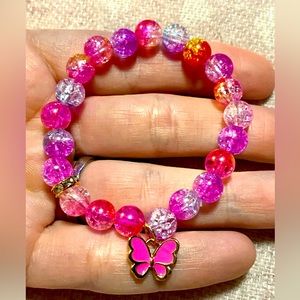 Beaded Bracelet with Butterfly 🦋 Charm